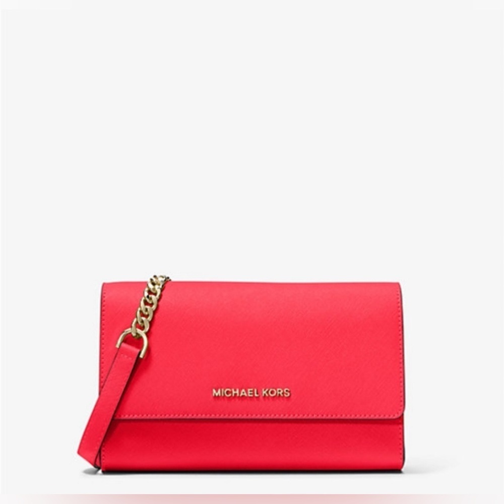 MICHAEL KORS RED Saffiano Leather 3-in-1 Crossbody LNC